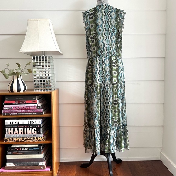 Altuzarra Silk Geometric Design Midi Dress size 44 - Picture 5 of 10